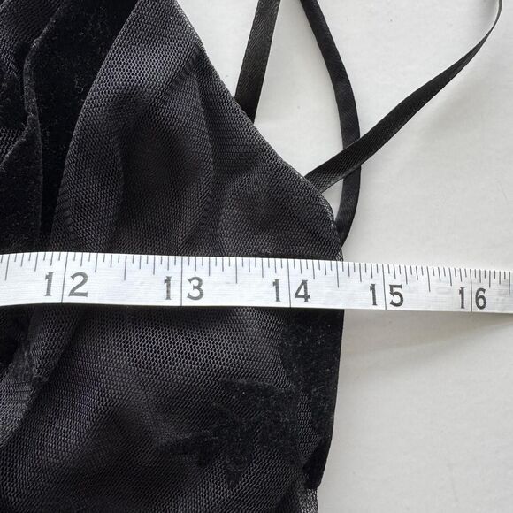 Sweet Storm Women's Velvet Burnout Gown Medium Black Whimsigoth FairyGoth Mesh - Picture 6 of 8